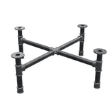 Base de mesa de centro, pés em cruz, ferro fundido e aço Ø 42 mm, 101 × 101 cm, altura 34 cm