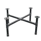 Base de mesa de centro, pés em cruz, ferro fundido e aço Ø 42 mm, 101 × 101 cm, altura 44 cm
