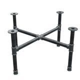 Base de mesa de centro, pés em cruz, ferro fundido e aço Ø 42 mm, 101 × 101 cm, altura 54 cm