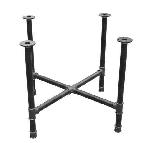 Base de mesa de jantar, pés em cruz, ferro fundido e aço Ø 42 mm, 101 × 101 cm, altura 74 cm