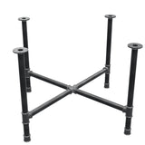 Base de mesa de jantar, pés em cruz, ferro fundido e aço Ø 42 mm, 121 × 121 cm, altura 74 cm
