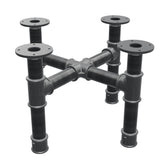 Base de mesa de centro, pés em cruz, ferro fundido e aço Ø 42 mm, 51 × 51 cm, altura 34 cm