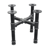 Base de mesa de centro, pés em cruz, ferro fundido e aço Ø 42 mm, 51 × 51 cm, altura 44 cm