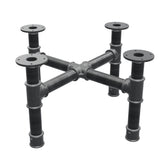 Base de mesa de centro, pés em cruz, ferro fundido e aço Ø 42 mm, 61 × 61 cm, altura 34 cm