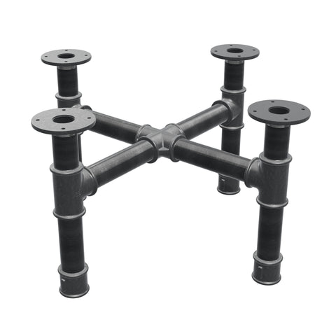 Base de mesa de centro, pés em cruz, ferro fundido e aço Ø 42 mm, 61 × 61 cm, altura 34 cm