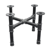 Base de mesa de centro, pés em cruz, ferro fundido e aço Ø 42 mm, 61 × 61 cm, altura 44 cm