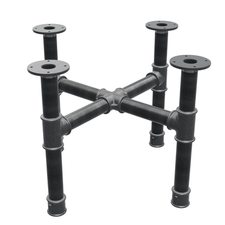 Base de mesa de centro, pés em cruz, ferro fundido e aço Ø 42 mm, 61 × 61 cm, altura 44 cm