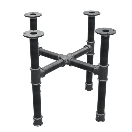 Base de mesa de centro, pés em cruz, ferro fundido e aço Ø 42 mm, 61 × 61 cm, altura 54 cm