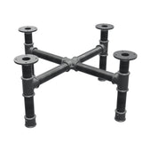Base de mesa de centro, pés em cruz, ferro fundido e aço Ø 42 mm, 71 × 71 cm, altura 34 cm