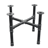 Base de mesa de centro, pés em cruz, ferro fundido e aço Ø 42 mm, 71 × 71 cm, altura 54 cm