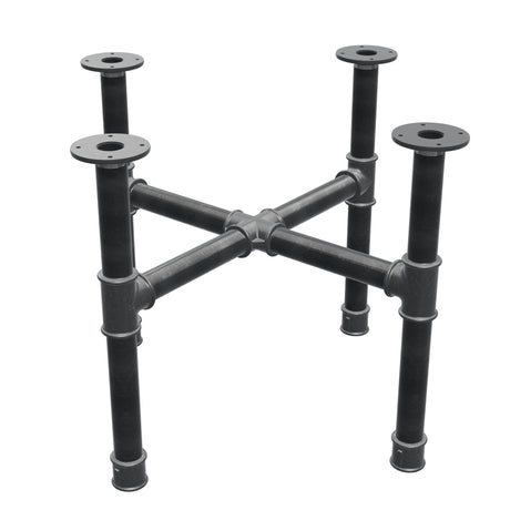 Base de mesa de centro, pés em cruz, ferro fundido e aço Ø 42 mm, 71 × 71 cm, altura 54 cm