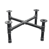Base de mesa de centro, pés em cruz, ferro fundido e aço Ø 42 mm, 81 × 81 cm, altura 34 cm