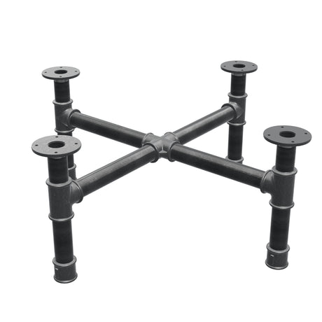 Base de mesa de centro, pés em cruz, ferro fundido e aço Ø 42 mm, 81 × 81 cm, altura 34 cm
