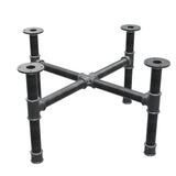Base de mesa de centro, pés em cruz, ferro fundido e aço Ø 42 mm, 81 × 81 cm, altura 44 cm