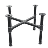 Base de mesa de centro, pés em cruz, ferro fundido e aço Ø 42 mm, 81 × 81 cm, altura 54 cm