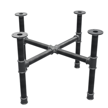 Base de mesa de centro, pés em cruz, ferro fundido e aço Ø 42 mm, 81 × 81 cm, altura 54 cm