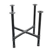 Base de mesa de jantar, pés em cruz, ferro fundido e aço Ø 42 mm, 81 × 81 cm, altura 74 cm