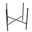 Base de mesa de jantar, pés em cruz, ferro fundido e aço Ø 27 mm, 95 × 95 cm, altura 74 cm