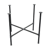 Base de mesa de jantar, pés em cruz, ferro fundido e aço Ø 27 mm, 95 × 95 cm, altura 74 cm