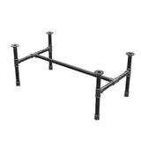 Base de mesa de centro, estrutura em H, ferro fundido e aço Ø 34 mm, 102 × 56 cm, altura 42 cm