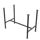 Base de mesa de jantar, estrutura em H, ferro fundido e aço Ø 34 mm, 102 × 56 cm, altura 75 cm
