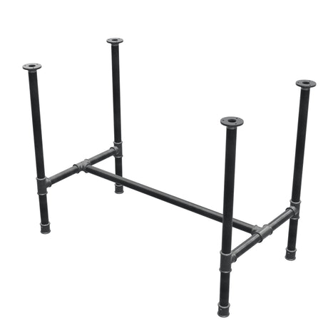 Base de mesa de jantar, estrutura em H, ferro fundido e aço Ø 34 mm, 102 × 56 cm, altura 75 cm