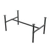 Base de mesa de centro, estrutura em H, ferro fundido e aço Ø 34 mm, 112 × 66 cm, altura 52 cm