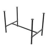 Base de mesa de jantar, estrutura em H, ferro fundido e aço Ø 34 mm, 112 × 66 cm, altura 75 cm