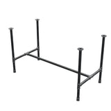 Base de mesa de jantar, estrutura em H, ferro fundido e aço Ø 34 mm, 132 × 66 cm, altura 75 cm