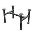 Base de mesa de centro, estrutura em H, ferro fundido e aço Ø 34 mm, 52 × 36 cm, altura 32 cm