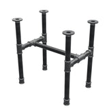 Base de mesa de centro, estrutura em H, ferro fundido e aço Ø 34 mm, 52 × 36 cm, altura 52 cm