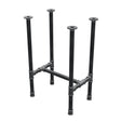 Base de mesa de jantar, estrutura em H, ferro fundido e aço Ø 34 mm, 52 × 36 cm, altura 75 cm