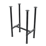 Base de mesa de jantar, estrutura em H, ferro fundido e aço Ø 34 mm, 52 × 36 cm, altura 75 cm