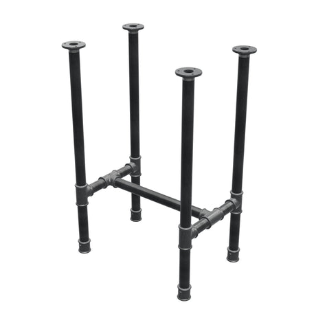 Base de mesa de jantar, estrutura em H, ferro fundido e aço Ø 34 mm, 52 × 36 cm, altura 75 cm