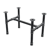 Base de mesa de centro, estrutura em H, ferro fundido e aço Ø 34 mm, 62 × 40 cm, altura 42 cm