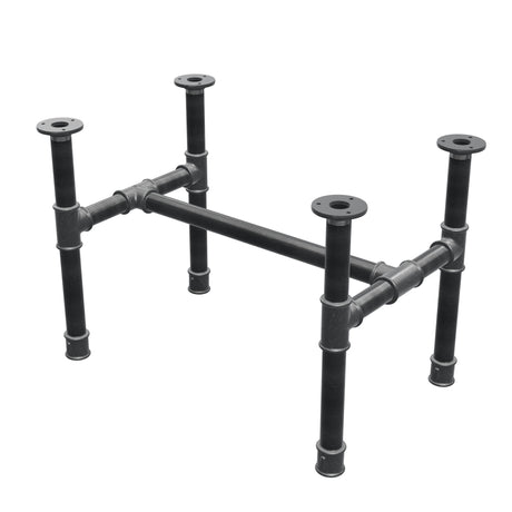 Base de mesa de centro, estrutura em H, ferro fundido e aço Ø 34 mm, 62 × 40 cm, altura 42 cm