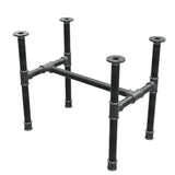 Base de mesa de centro, estrutura em H, ferro fundido e aço Ø 34 mm, 62 × 40 cm, altura 52 cm