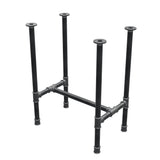 Base de mesa de jantar, estrutura em H, ferro fundido e aço Ø 34 mm, 62 × 40 cm, altura 75 cm