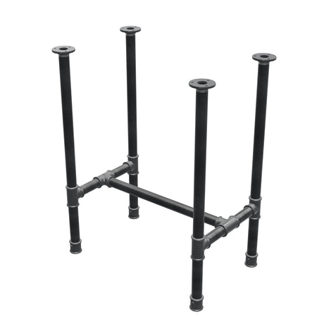 Base de mesa de jantar, estrutura em H, ferro fundido e aço Ø 34 mm, 62 × 40 cm, altura 75 cm