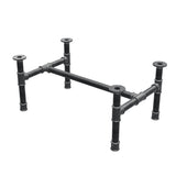 Base de mesa de centro, estrutura em H, ferro fundido e aço Ø 34 mm, 72 × 46 cm, altura 32 cm