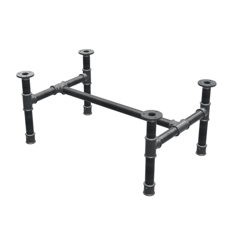 Base de mesa de centro, estrutura em H, ferro fundido e aço Ø 34 mm, 72 × 46 cm, altura 32 cm