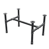 Base de mesa de centro, estrutura em H, ferro fundido e aço Ø 34 mm, 72 × 46 cm, altura 42 cm