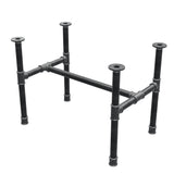 Base de mesa de centro, estrutura em H, ferro fundido e aço Ø 34 mm, 72 × 46 cm, altura 52 cm