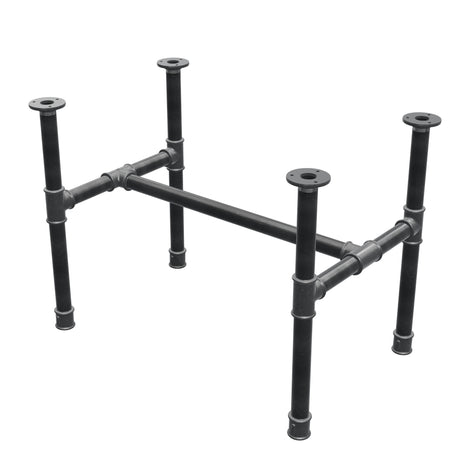 Base de mesa de centro, estrutura em H, ferro fundido e aço Ø 34 mm, 72 × 46 cm, altura 52 cm
