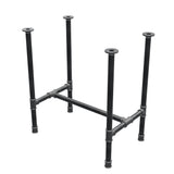 Base de mesa de jantar, estrutura em H, ferro fundido e aço Ø 34 mm, 72 × 46 cm, altura 75 cm