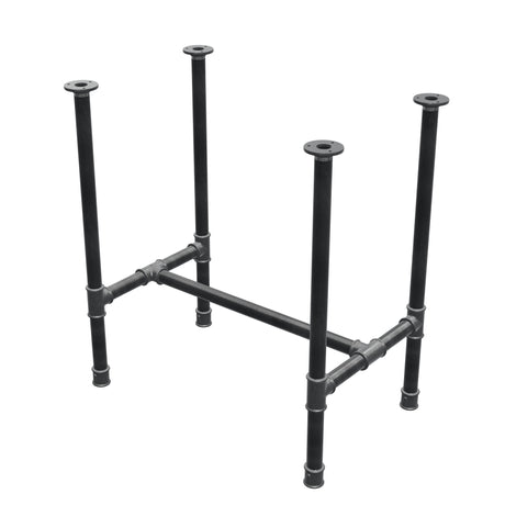 Base de mesa de jantar, estrutura em H, ferro fundido e aço Ø 34 mm, 72 × 46 cm, altura 75 cm