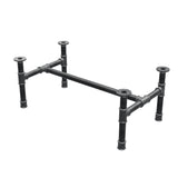 Base de mesa de centro, estrutura em H, ferro fundido e aço Ø 34 mm, 82 × 46 cm, altura 32 cm