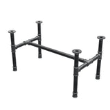 Base de mesa de centro, estrutura em H, ferro fundido e aço Ø 34 mm, 82 × 46 cm, altura 42 cm