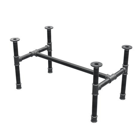 Base de mesa de centro, estrutura em H, ferro fundido e aço Ø 34 mm, 82 × 46 cm, altura 42 cm