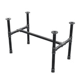 Base de mesa de centro, estrutura em H, ferro fundido e aço Ø 34 mm, 82 × 46 cm, altura 52 cm